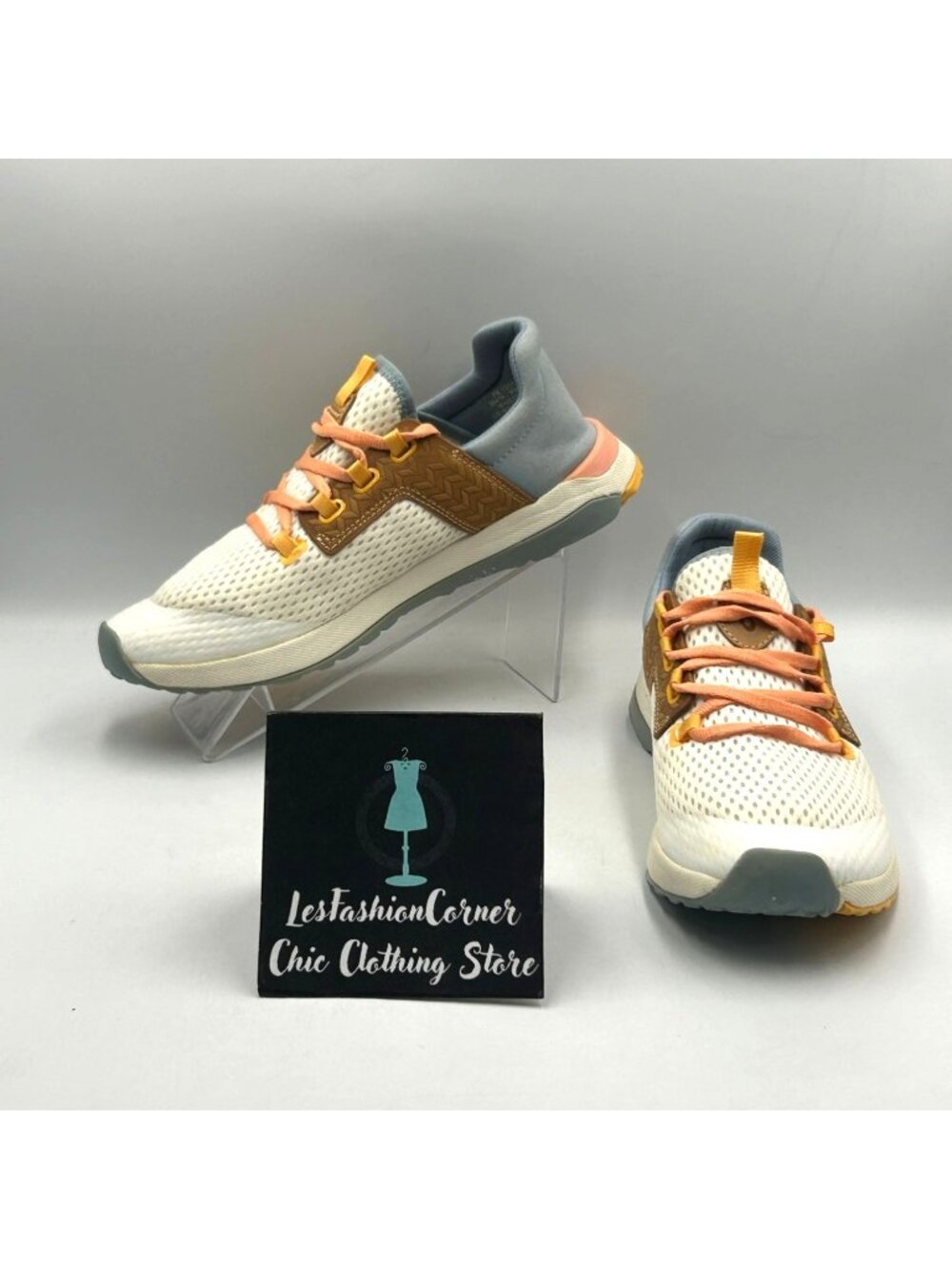Olukai Women's Bright White/Sea Ice Mesh Wailuku Athletic Sneakers Size 9.5 3799